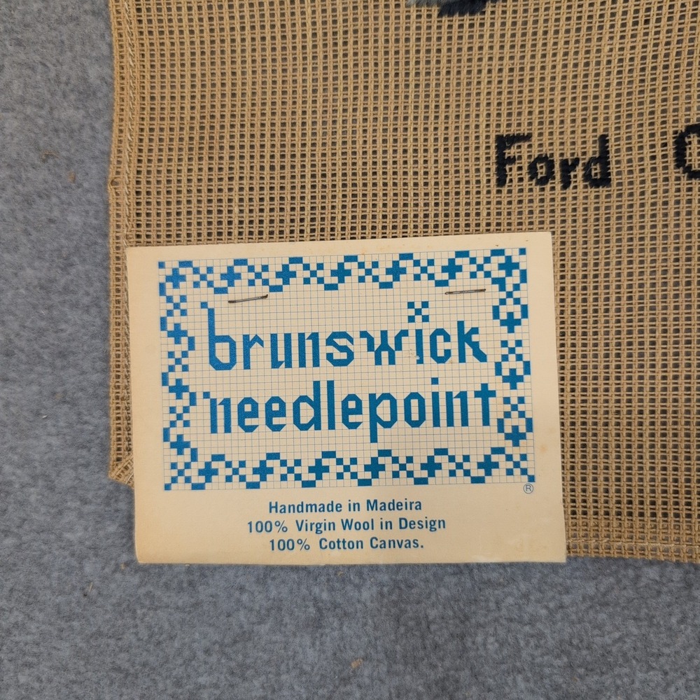 Brunswick Needlepoint 1917 Ford Coupe T Finished Wool Canvas P-946 Handmade - Picture 4 of 6